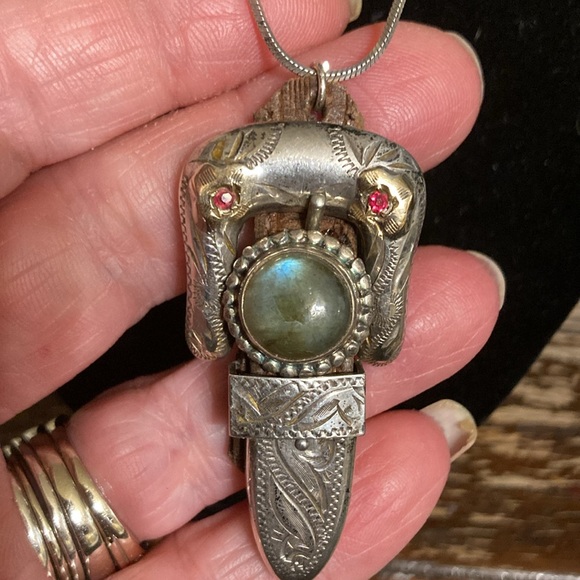 Remade old 10K and Sterling watch band necklace - Picture 8 of 16